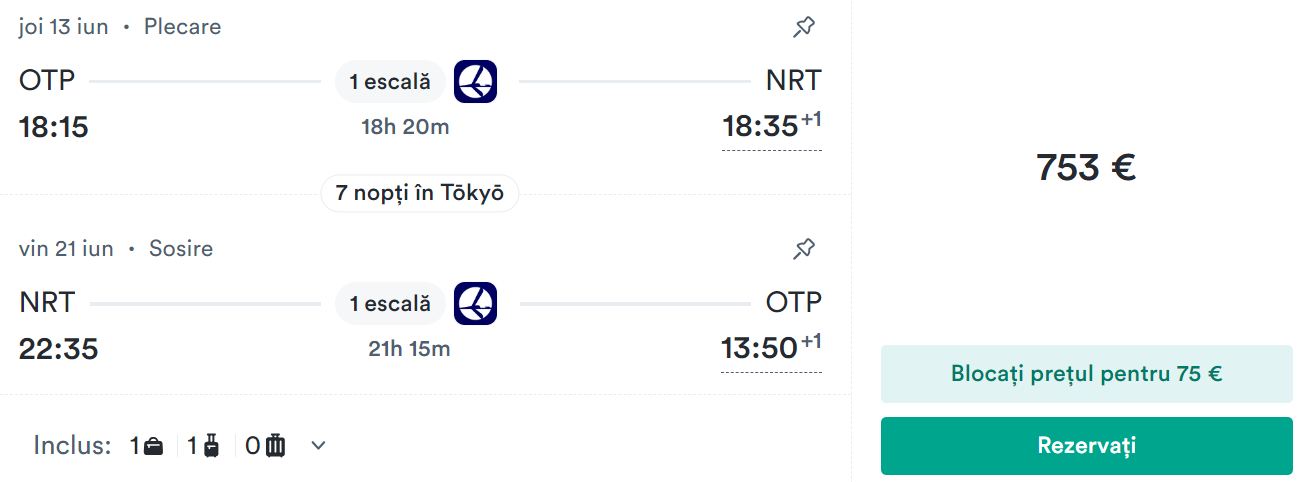 bilete de avion bucuresti tokyo 13-21 iunie 2024 www.planuridevacanta.ro