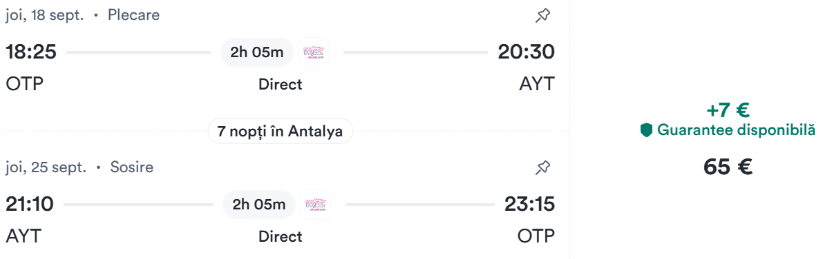 bilete de avion bucuresti-antalya 18-25 septembrie 2025 www.planuridevacanta.ro