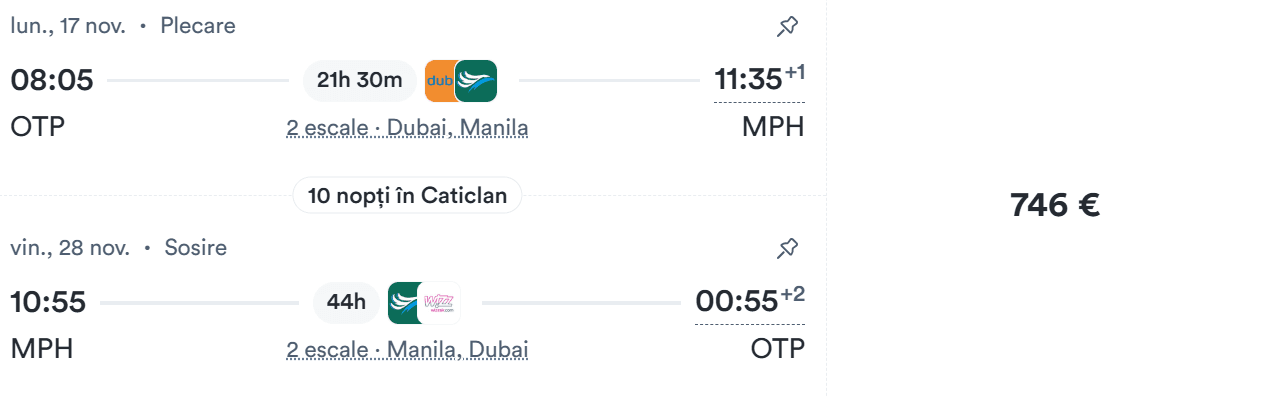 bilete de avion bucuresti-caticlan filipine 17-28 noiembrie 2025 www.planuridevacanta.ro