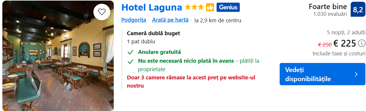 cazare podgorica muntenegru 5-10 septembrie 2025 www.planuridevacanta.ro