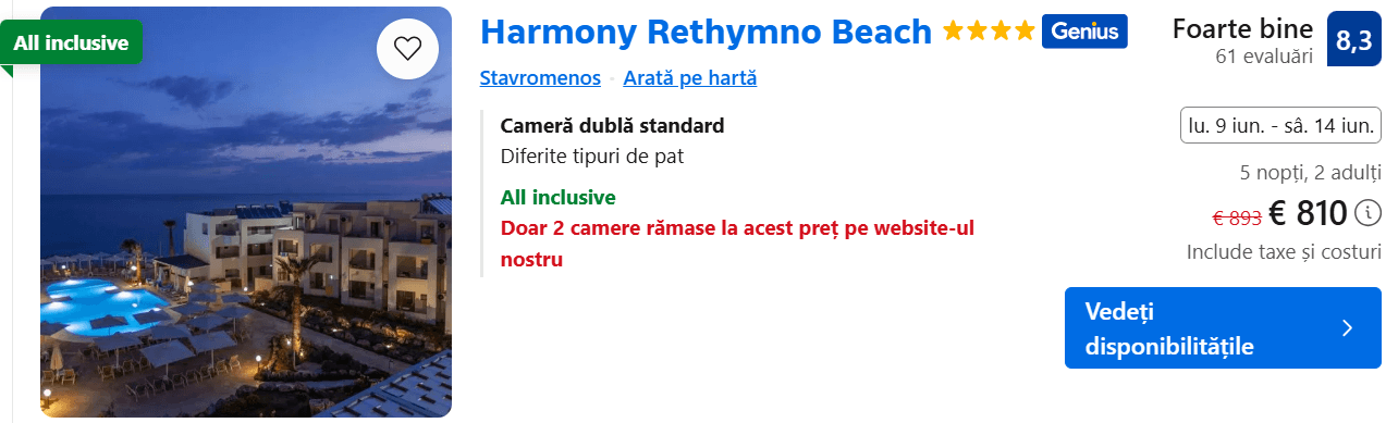 Harmony Rethymno Beach creta grecia www.planuridevacanta.ro