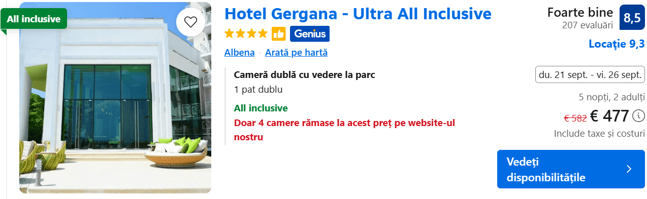 hotel gergana albena bulgaria www.planuridevacanta.ro