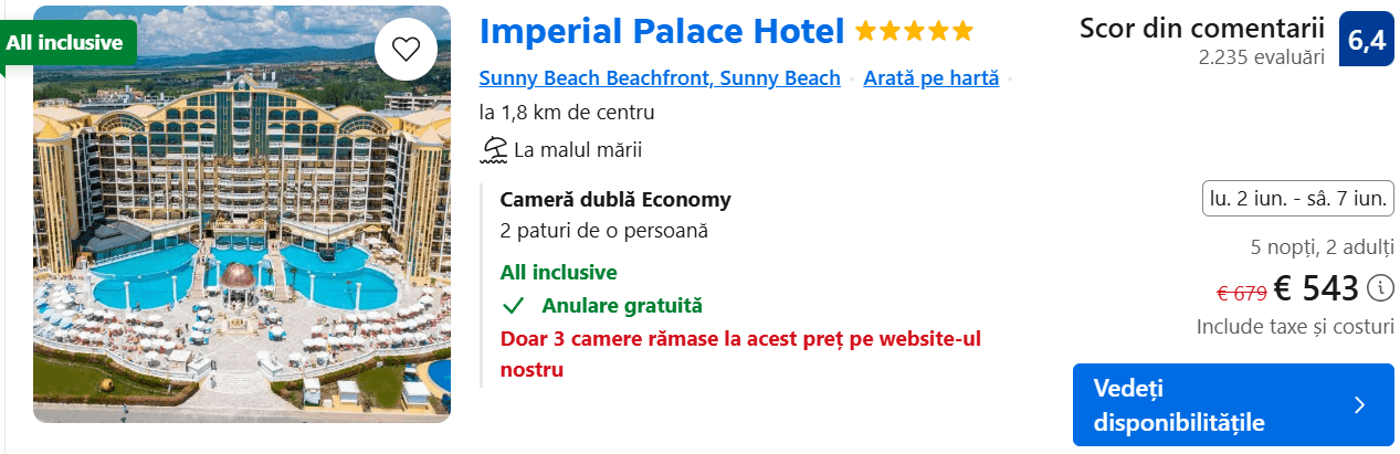 imperoal palace hotel bulgaria www.planuridevacanta.ro