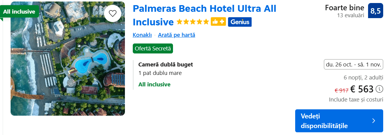 palmeras beach hotel ultra all inclusive antalya www.planuridevacanta.ro